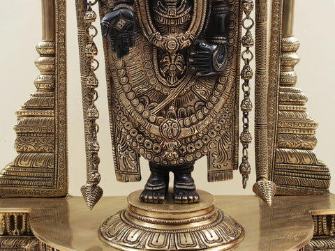 25" Superfine Lord Venkateshvara as Lord Balaji Brass Statue | Handmade