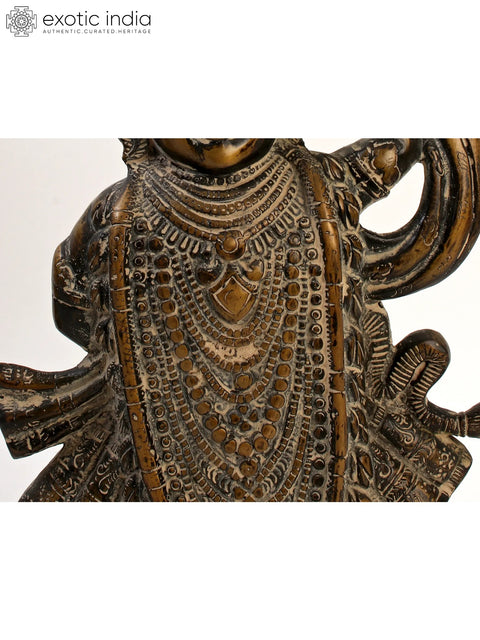 13" Shri Krishna as Shrinath Ji - Fine Quality In Brass | Handmade | Made In India