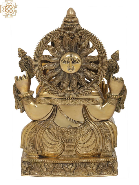 19" Superfine Chaturbhuja Blessing Ganesha In Brass | Handmade | Made In India