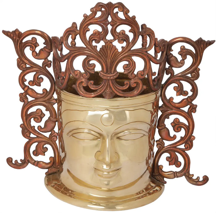 15" Brass Goddess Parvati Head Handmade Sculpture