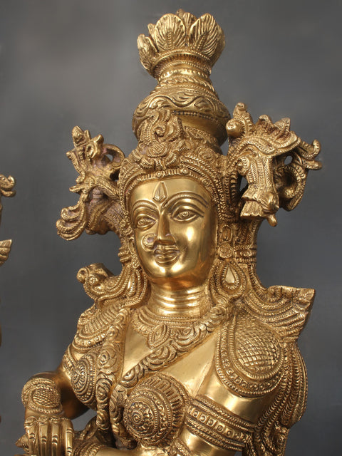 26" Tribhanga Radha-Krishna In Brass
