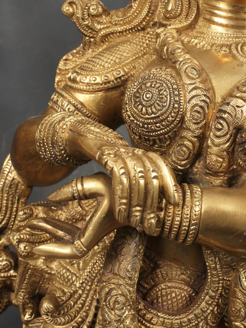 26" Tribhanga Radha-Krishna In Brass