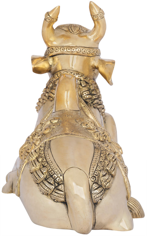 7" Fine Quality Nandi - The Vahana of Shiva In Brass | Handmade | Made In India