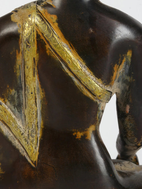 9" Tibetan Buddhist Bhumisparsha Buddha In Brass