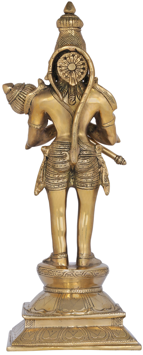 15" Namaste Hanuman In Brass | Handmade | Made In India
