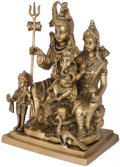 15" Shiva Parivar In Brass | Handmade | Made In India