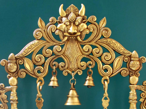 26" Brass Kirtimukha Ganesha Idol Swing with Bells