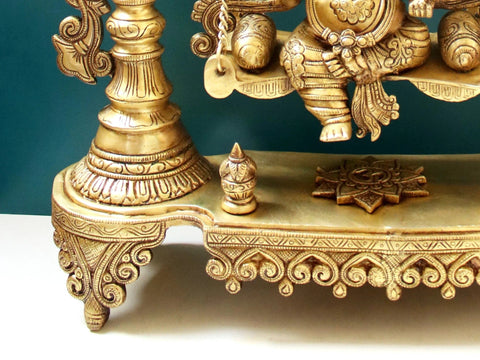 26" Brass Kirtimukha Ganesha Idol Swing with Bells