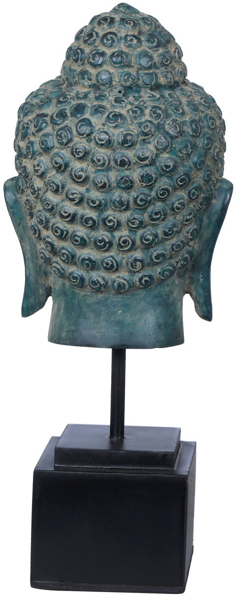 10" Lord Buddha Head on Wooden Stand In Brass | Handmade | Made In India