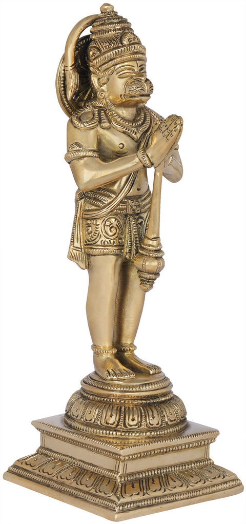 10" Hanuman Brass Statue | Spiritual Home Decor