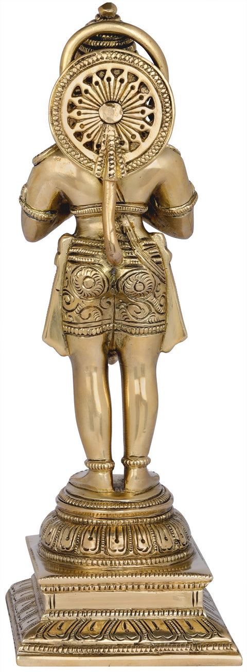 10" Hanuman Brass Statue | Spiritual Home Decor