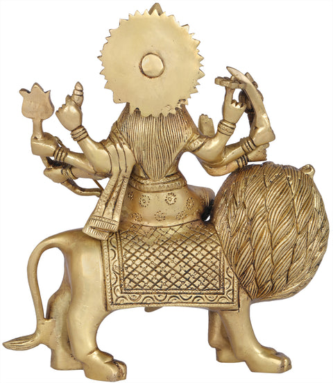 9" Ashtabhuja-Dhari Goddess Durga In Brass | Handmade | Made In India