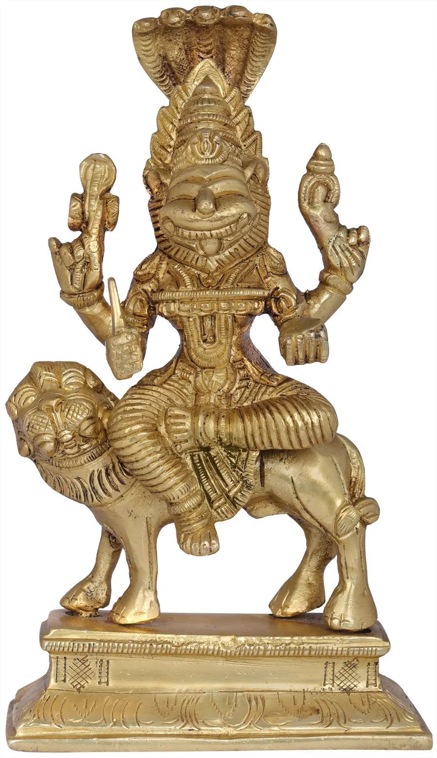 7" Brass Goddess Pratyangira Statue for Home Pooja