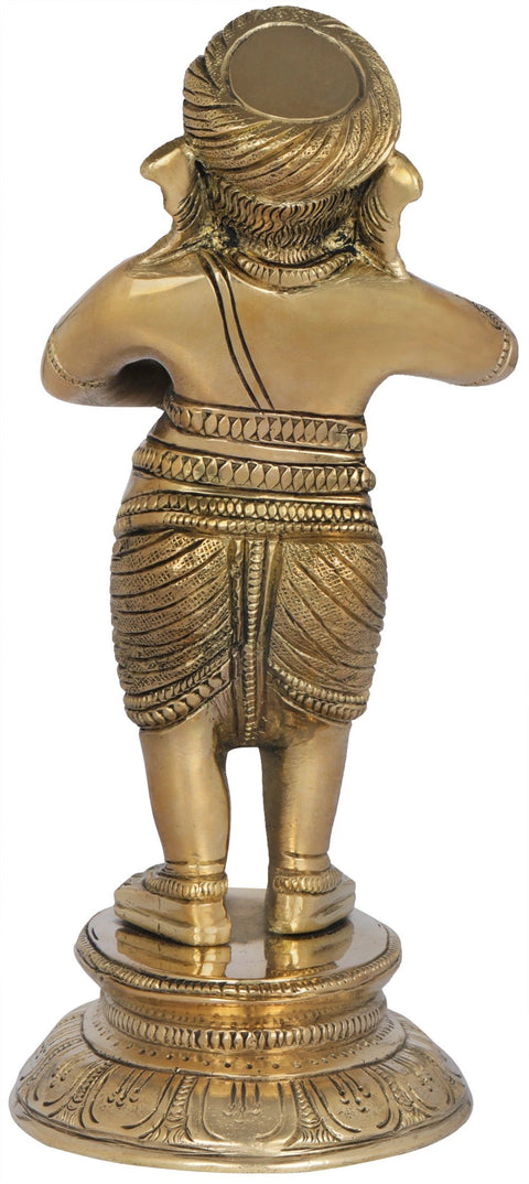 7" Ganesha Playing Shehnai In Brass | Handmade | Made In India