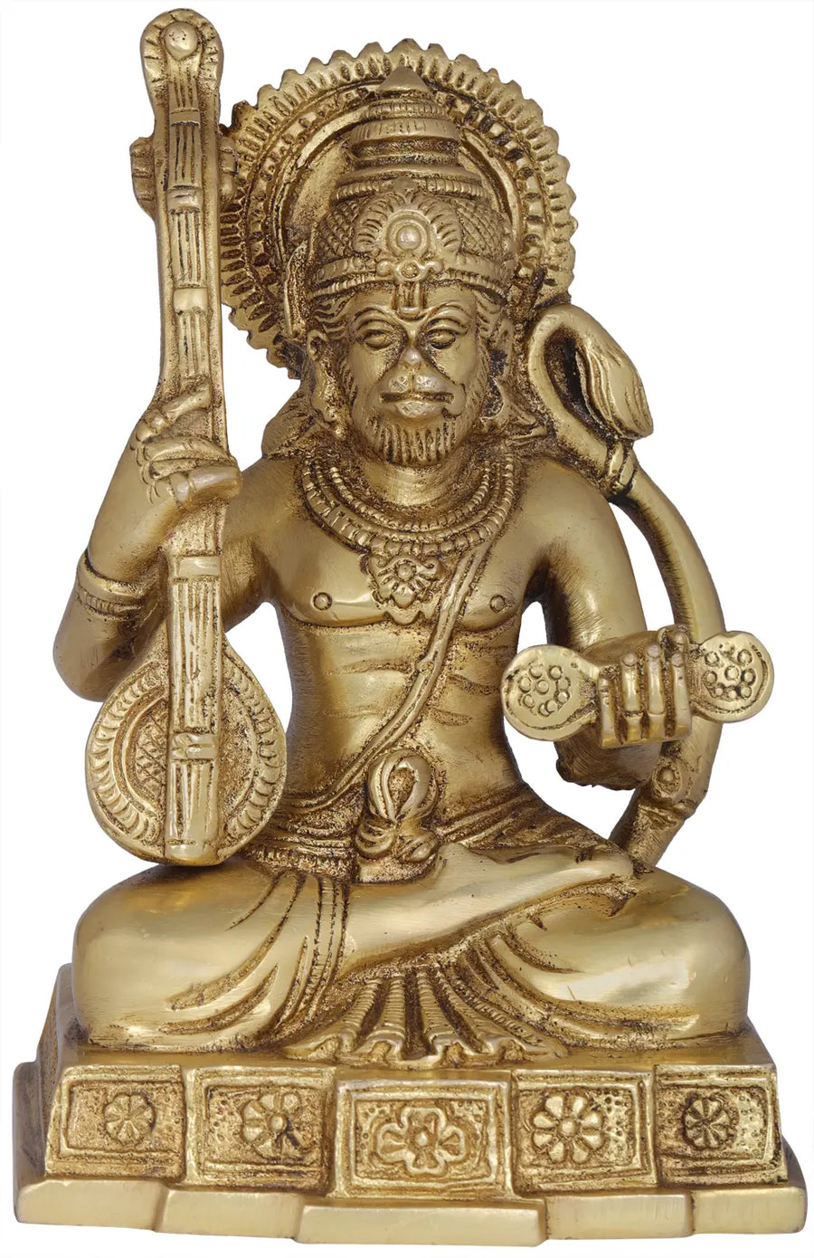 5" Bhakt Hanuman Handmade Brass Statue for Home Pooja