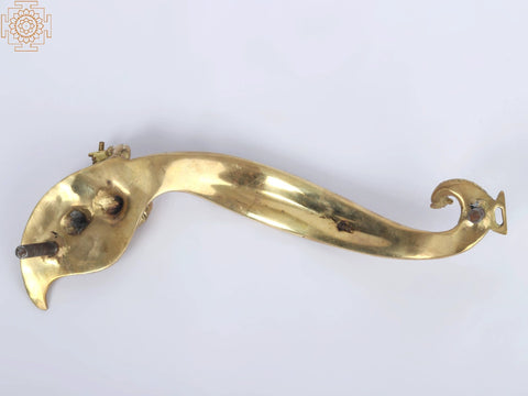 12" Superfine Lord Krishna Door Handle in Brass | Handmade | Made in India