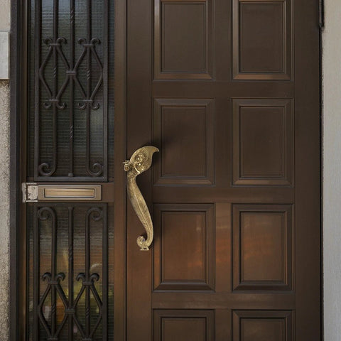 12" Superfine Lord Krishna Door Handle in Brass | Handmade | Made in India