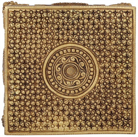 Flowers Carved Puja Chowki