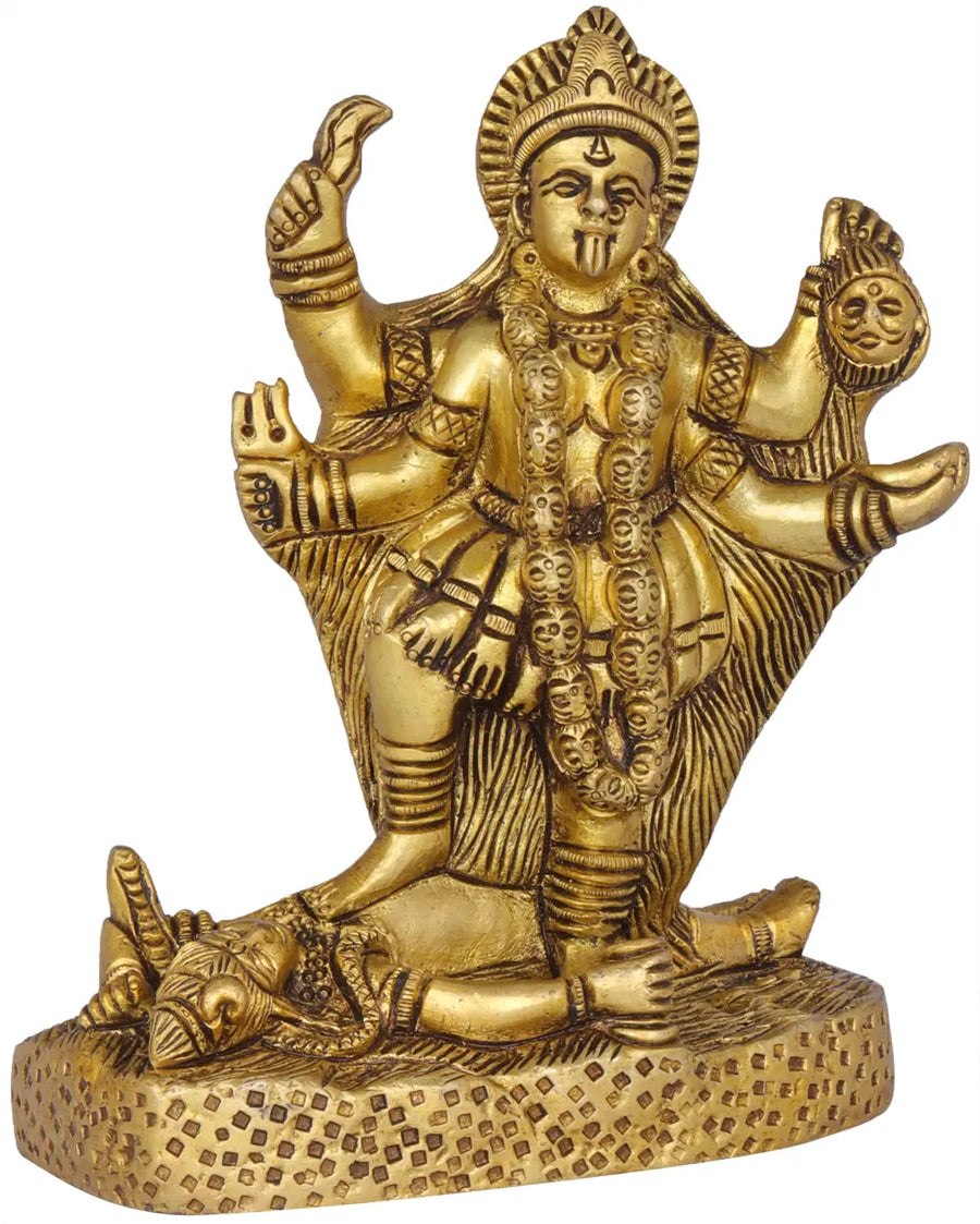 5" Small Goddess Kali Brass Statue Handmade