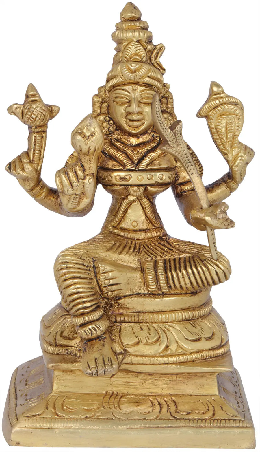 4" Goddess Rajarajeshwari Handmade Brass Statue