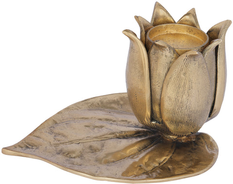 Lotus Flower Candle Holder on Betel Leaf (Paan Patta)