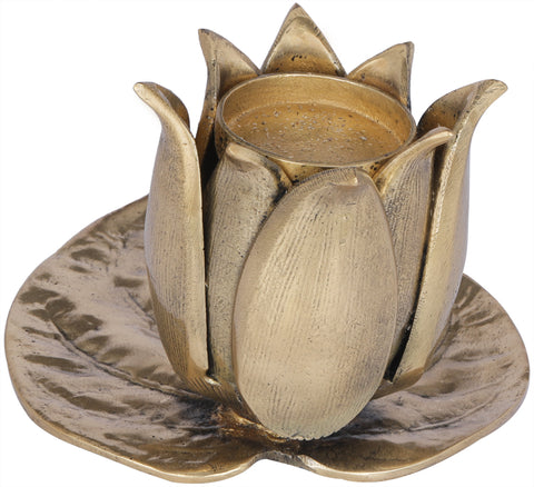 Lotus Flower Candle Holder on Betel Leaf (Paan Patta)