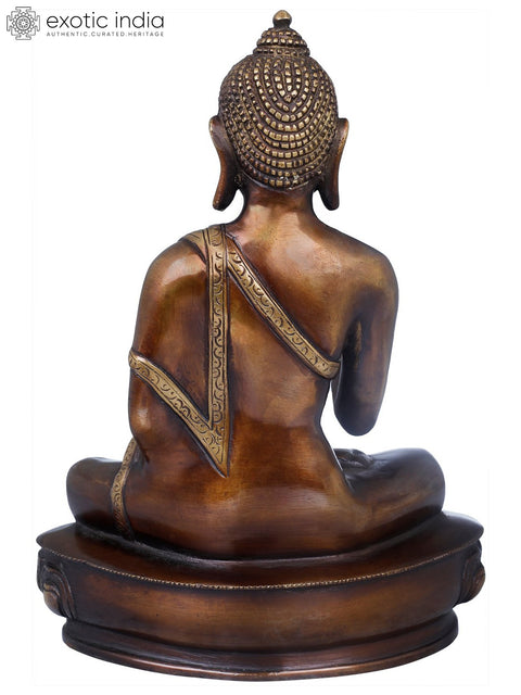9" Tibetan Buddhist Preaching Buddha In Brass | Handmade | Made In India