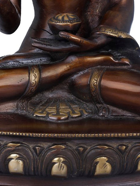 9" Tibetan Buddhist Preaching Buddha In Brass | Handmade | Made In India