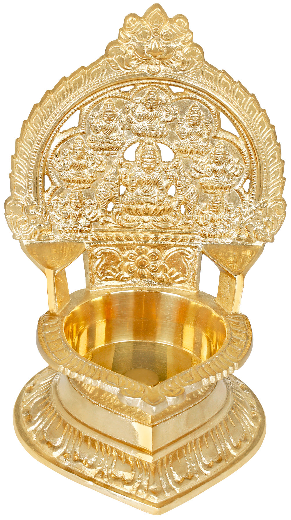 8" Large Ashtalakshmi Lamp in Brass | Handmade | Made in India