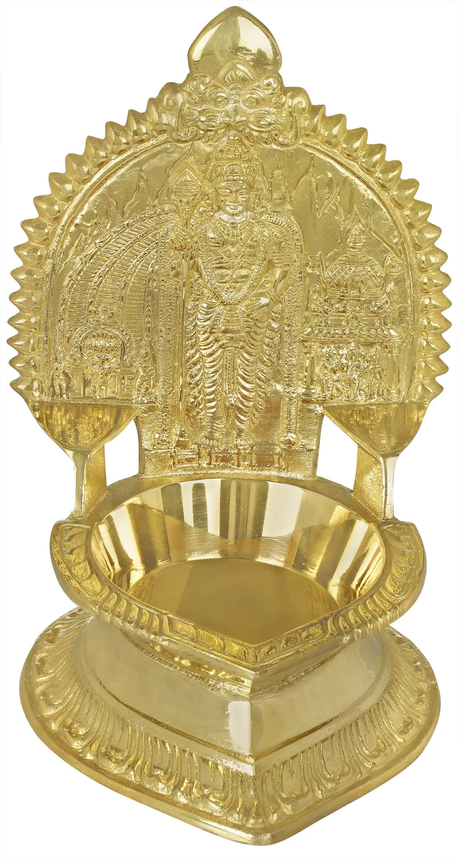 7" Batu Caves Murugan Brass Lamp Handmade