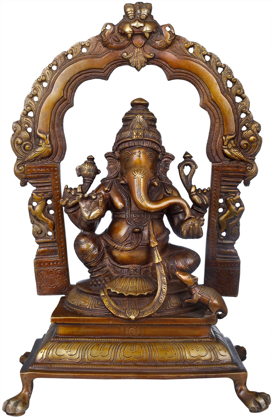 15" Handmade Brass Ganesha Temple Idol for Pooja