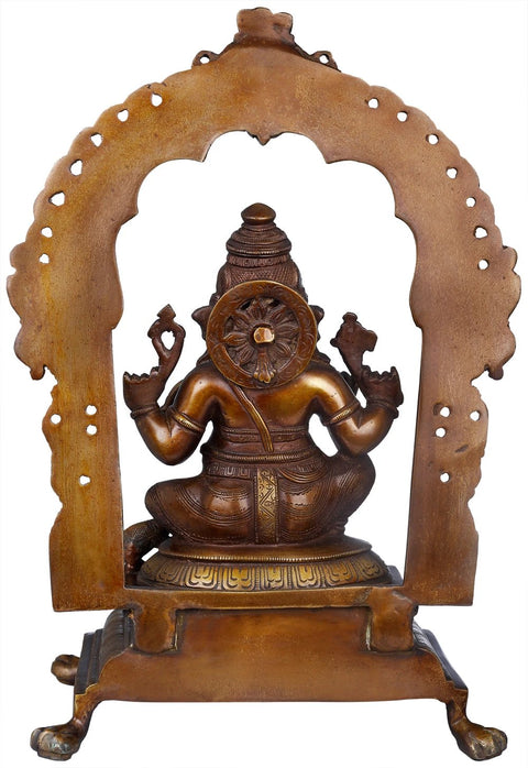 15" Temple Ganesha In Brass | Handmade | Made In India