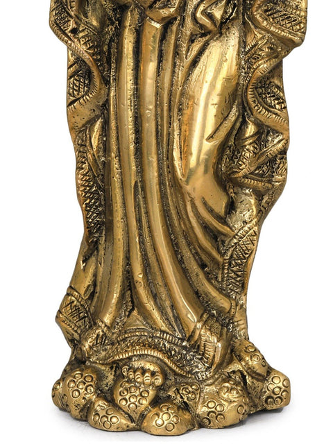 7" Mother Mary with Baby Jesus Brass Statue | Handmade | Made in India