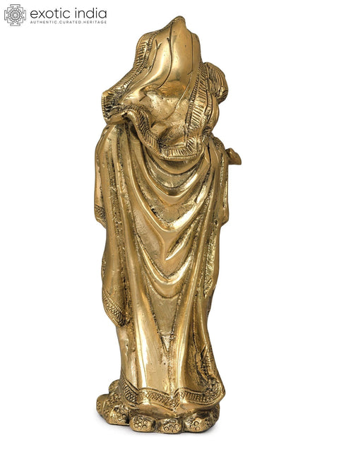 7" Mother Mary with Baby Jesus Brass Statue | Handmade | Made in India
