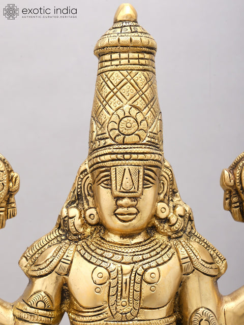 19" Fine Quality Lord Venkateshvara (Tirupati Balaji) In Brass | Handmade | Made In India