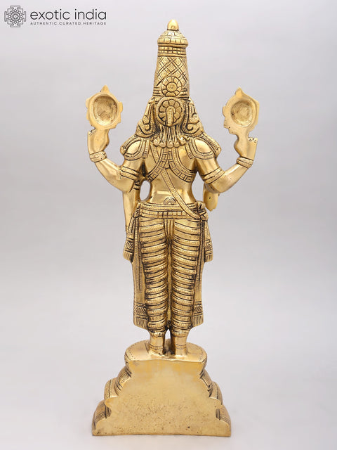 19" Fine Quality Lord Venkateshvara (Tirupati Balaji) In Brass | Handmade | Made In India