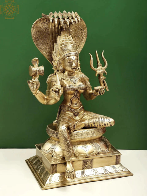 18" Goddess Mariamman (South Indian Durga) Brass Idol