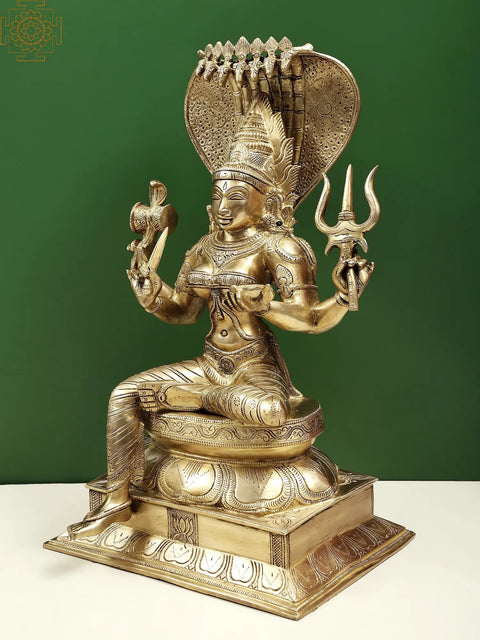 18" Goddess Mariamman (South Indian Durga) Brass Idol