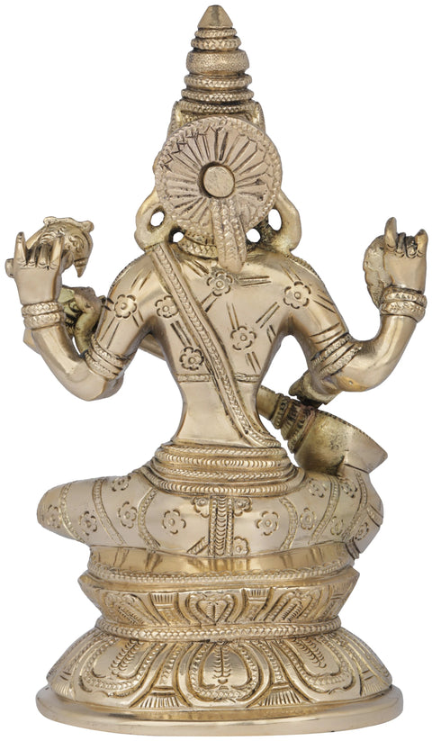 7" Saraswati - The Hindu Goddess of Wisdom In Brass | Handmade | Made In India