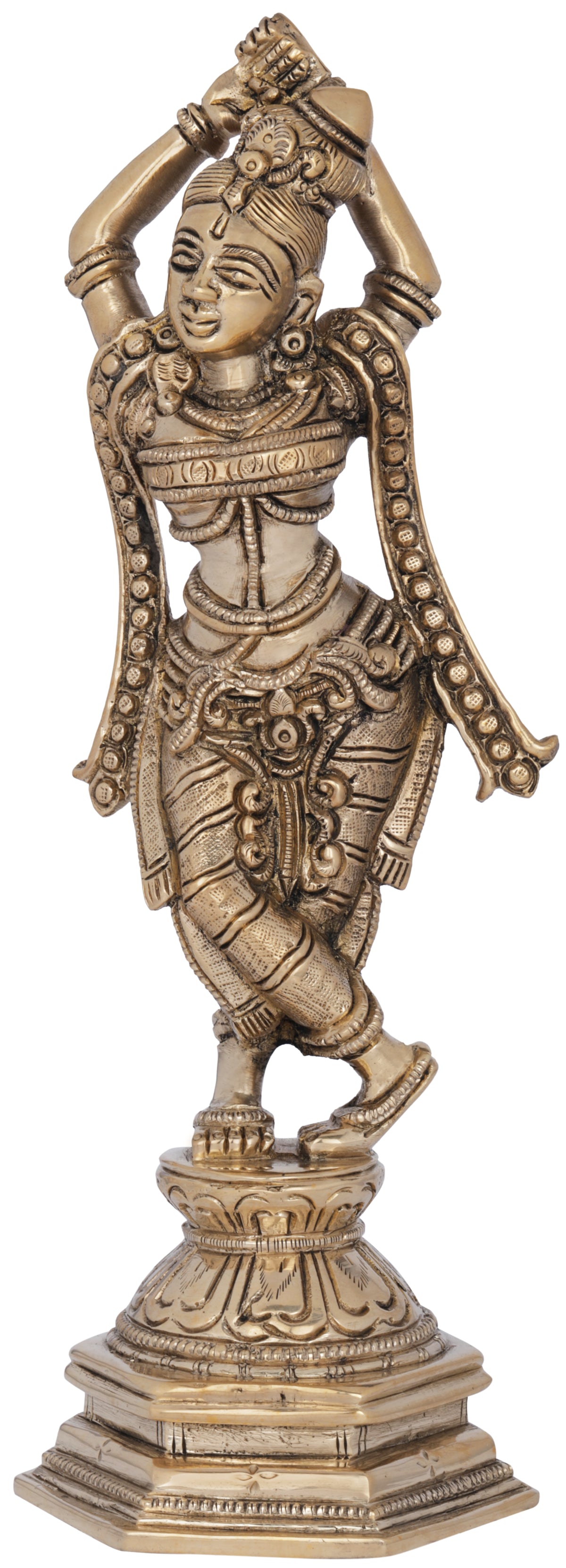 9" Beauteous Maiden (Inspired by Khajuraho) Fine Quality In Brass | Handmade | Made In India