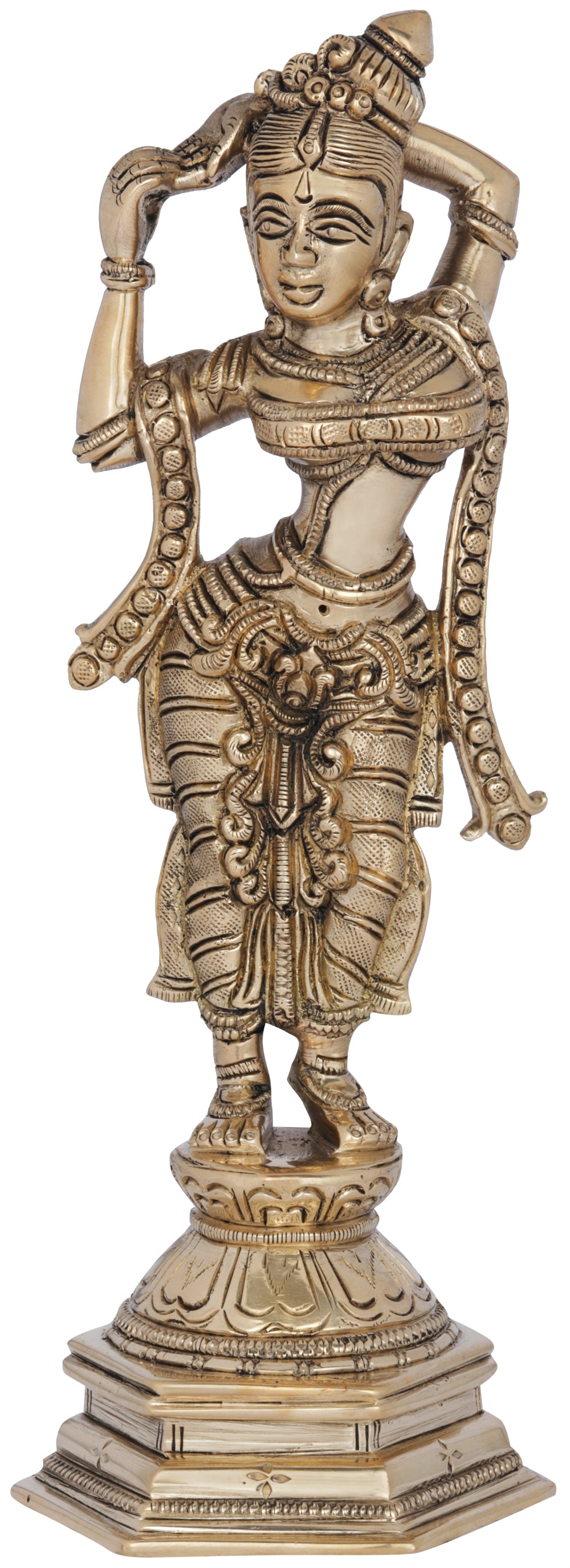 9" Dancing Nymph with Gorgeous Eyes | Handmade Brass Statue
