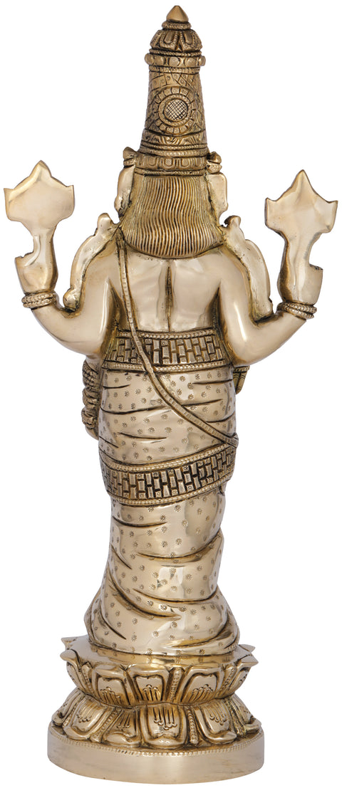 15" Superfine Lord Venkateshvara as Balaji at Tirupati In Brass | Handmade | Made In India