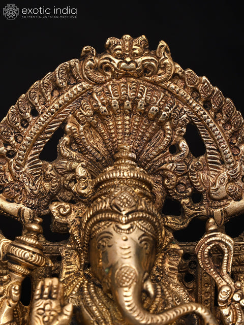 8" King Ganesha In Brass | Handmade | Made In India