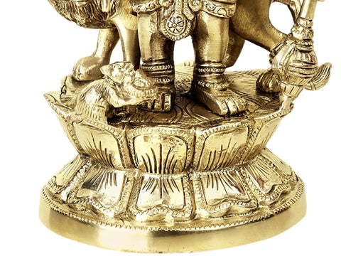 11" Brass Drishti Ganapati Statue with Serpents Aureole | Handmade | Made in India