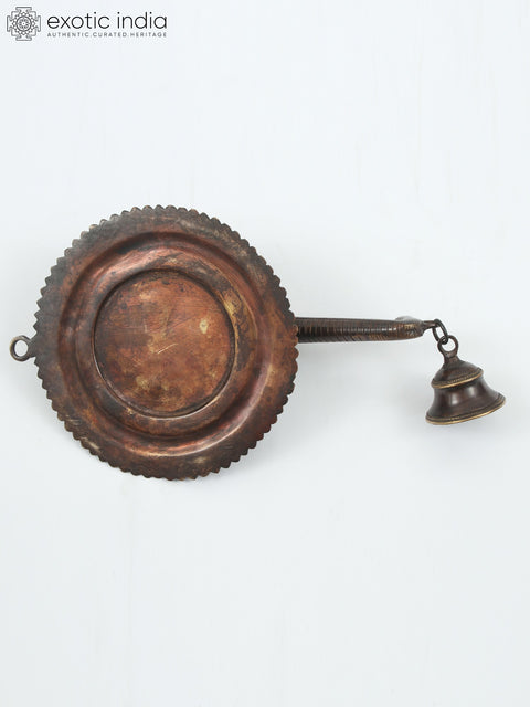 14" Haloed Ganesha Brass Temple Bell | Indian Handcrafted Idol