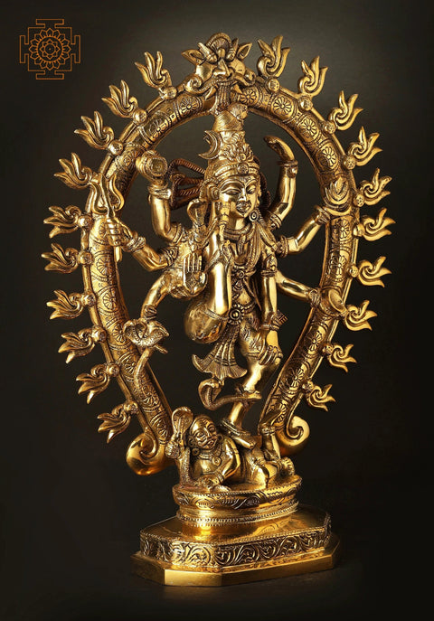 12" Urdhava Tandava By Shiva In Brass | Handmade | Made In India