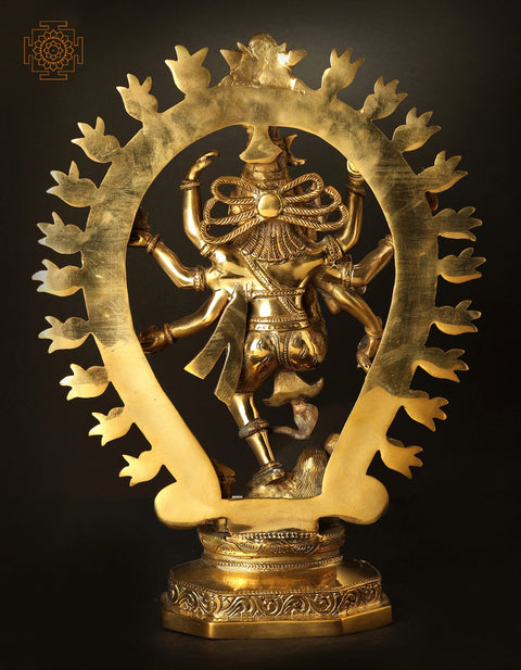 12" Urdhava Tandava By Shiva In Brass | Handmade | Made In India