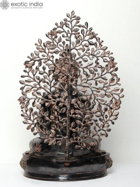 20" Superfine Shakyamuni Buddha Idol Preaching His Dharma with Bodhi Tree as Backdrop