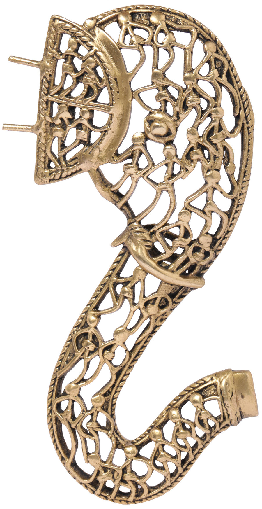 8" Tribal Ganesha Brass Wall Hanging Handmade