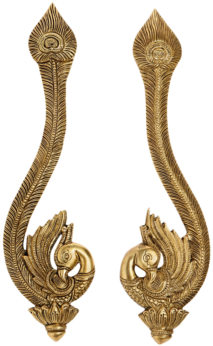 Brass Peacock Door Handles for Home Decor